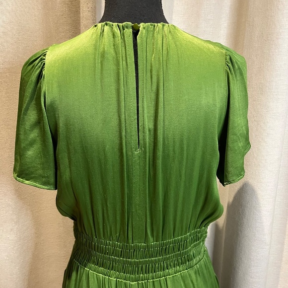 Free People Green Satin Wide Leg Jumpsuit Size S - Picture 12 of 16